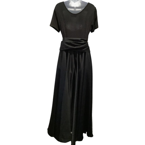 CDC EVENING CAREN DESIREE COMPANY BLACK SATIN FORMAL GOWN 10 - Picture 6 of 11